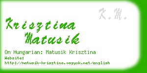 krisztina matusik business card